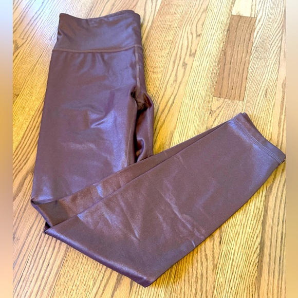Brown Shiny Leggings - Athleta - Medium - Picture 1 of 4
